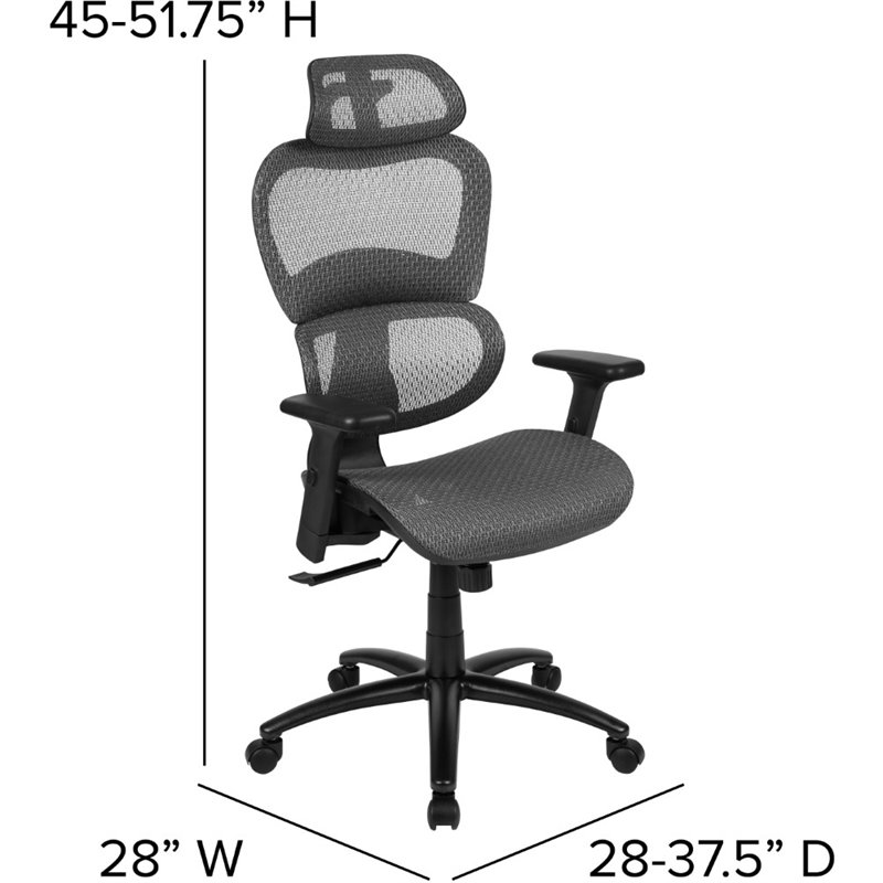 Flash Furniture High Back Ergonomic Mesh Office Swivel Chair in Gray