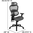 Flash Furniture High Back Ergonomic Mesh Office Swivel Chair in Gray