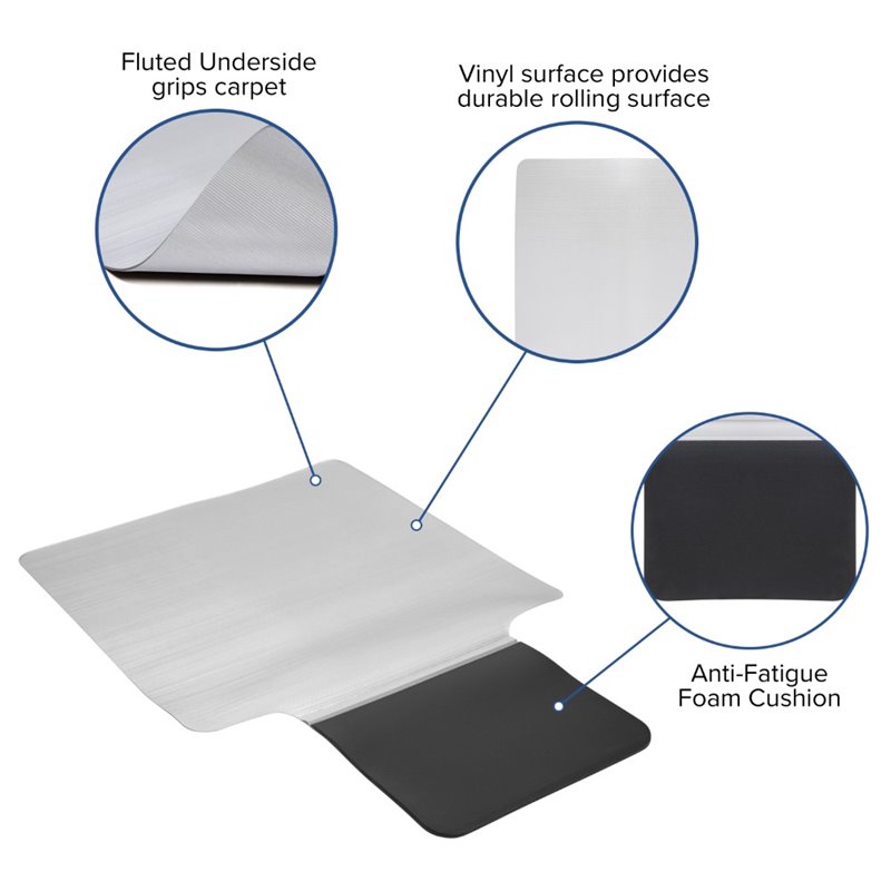 Flash Furniture Ergonomic Sit or Stand Chair Mat with Hinged Cushioned Mat