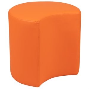 Flash Furniture 18&quot Soft Vinyl Collaborative Moon Classroom Chair in Orange
