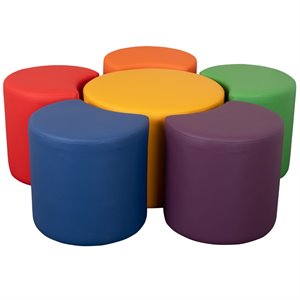 Flash Furniture 6 Piece 18&quot Assorted Soft Vinyl Collaborative Flower Seating Set