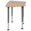 Flash Furniture Hexagonal Collaborative Adjustable Student Desk in Natural