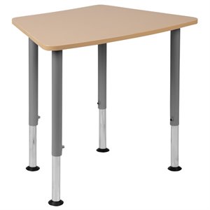 flash furniture hexagonal collaborative adjustable student desk in natural