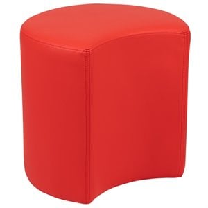Flash Furniture 18&quot Soft Vinyl Collaborative Moon Classroom Chair in Red