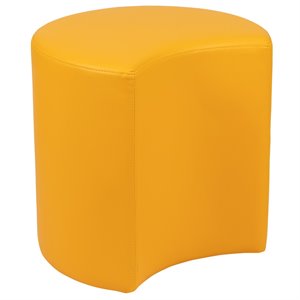 Flash Furniture 18&quot Soft Vinyl Collaborative Moon Classroom Chair in Yellow