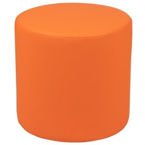 Flash Furniture 18&quot Soft Vinyl Collaborative Circle Classroom Chair in Orange