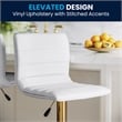 Flash Furniture Adjustable Faux Leather Bar Stool in White and Gold (Set of 2)