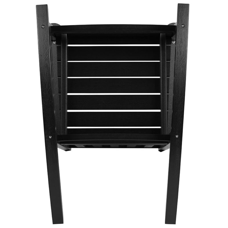 Flash Furniture Winston All-Weather Patio Rocking Chair in Black (Set of 2)
