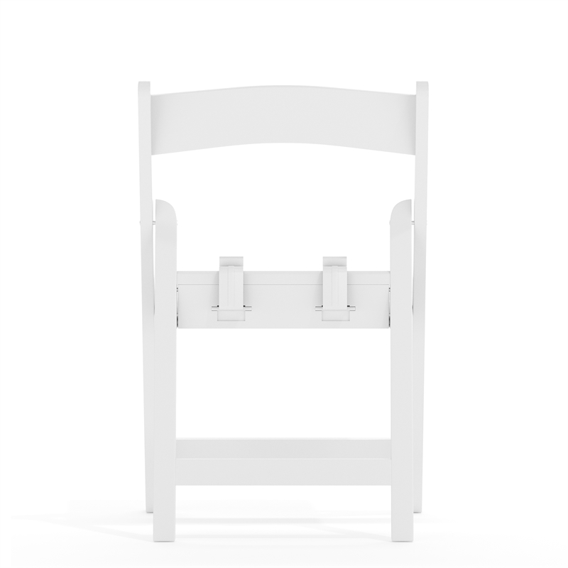 Flash Furniture Kids Resin Vinyl Padded Seat Folding Chair in White (Set of 2)