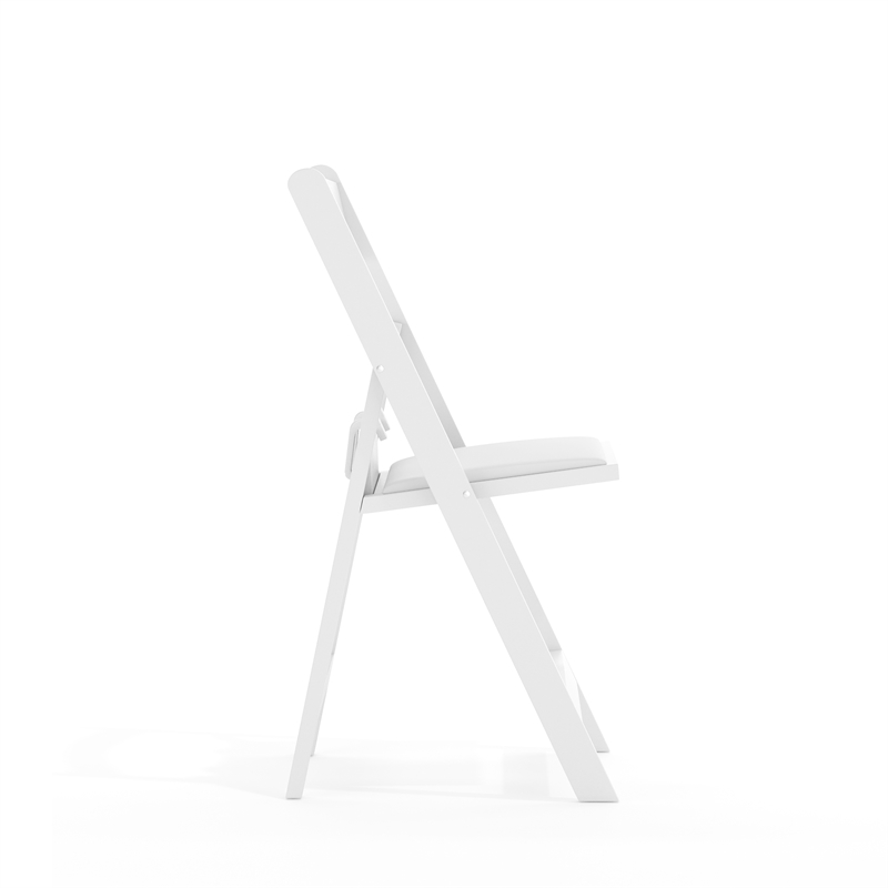 Flash Furniture Kids Resin Vinyl Padded Seat Folding Chair in White (Set of 2)