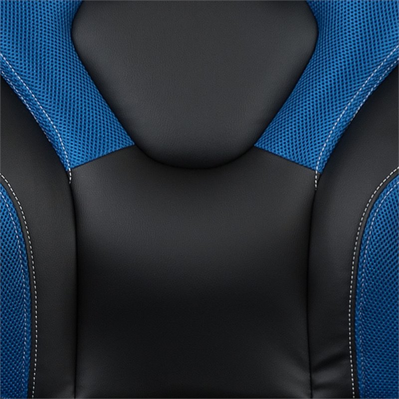 Flash Furniture Gaming Desk and Racing Swivel Chair Set in Black and Blue