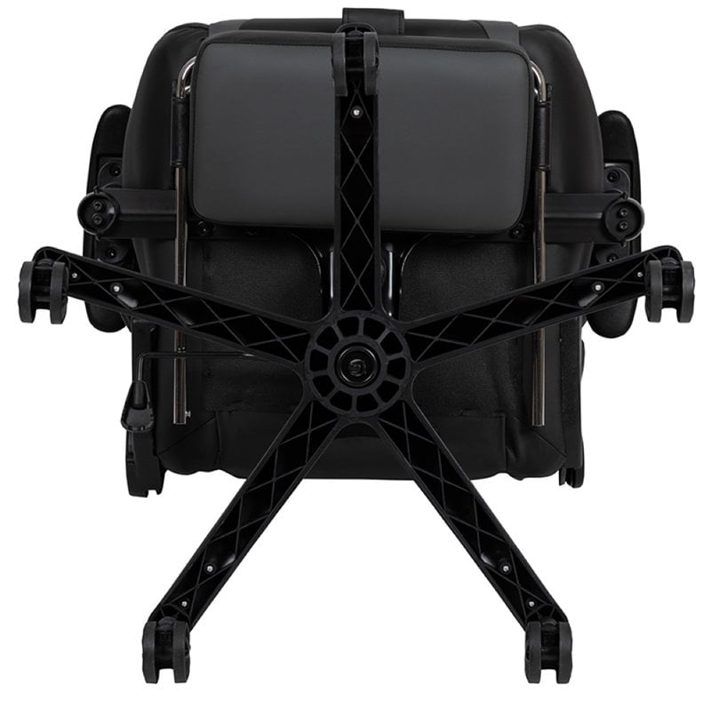 Flash Furniture X30 Leather Racing Reclining Gaming Chair in Black and Gray