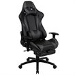 Flash Furniture X30 Leather Racing Reclining Gaming Chair in Black and Gray