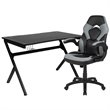 Flash Furniture Gaming Desk and Racing Swivel Chair Set in Black and Gray