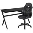 Flash Furniture Gaming Desk and Racing Swivel Chair Set in Black
