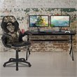 Flash Furniture Gaming Desk and Racing Swivel Chair Set in Black and Camouflage