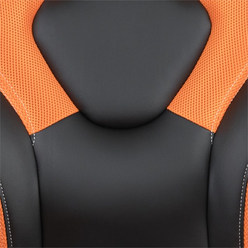 Flash Furniture Gaming Desk and Racing Swivel Chair Set in Black and Orange