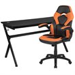 Flash Furniture Gaming Desk and Racing Swivel Chair Set in Black and Orange