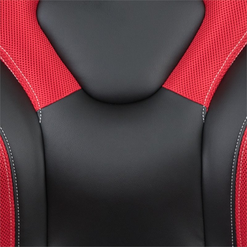 Flash Furniture Gaming Desk and Racing Swivel Chair Set in Black and Red