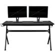 Flash Furniture Gaming Desk and Racing Swivel Chair Set in Black and White