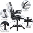 Flash Furniture Gaming Desk and Racing Swivel Chair Set in Black and White