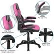 Flash Furniture Gaming Desk and Racing Swivel Chair Set in Black and Pink