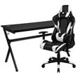 Flash Furniture Gaming Desk and Racing Reclining Chair Set in Black