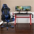 Flash Furniture Gaming Desk and Racing Reclining Chair Set in Red and Blue