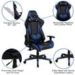 Flash Furniture Gaming Desk and Racing Reclining Chair Set in Red and Blue