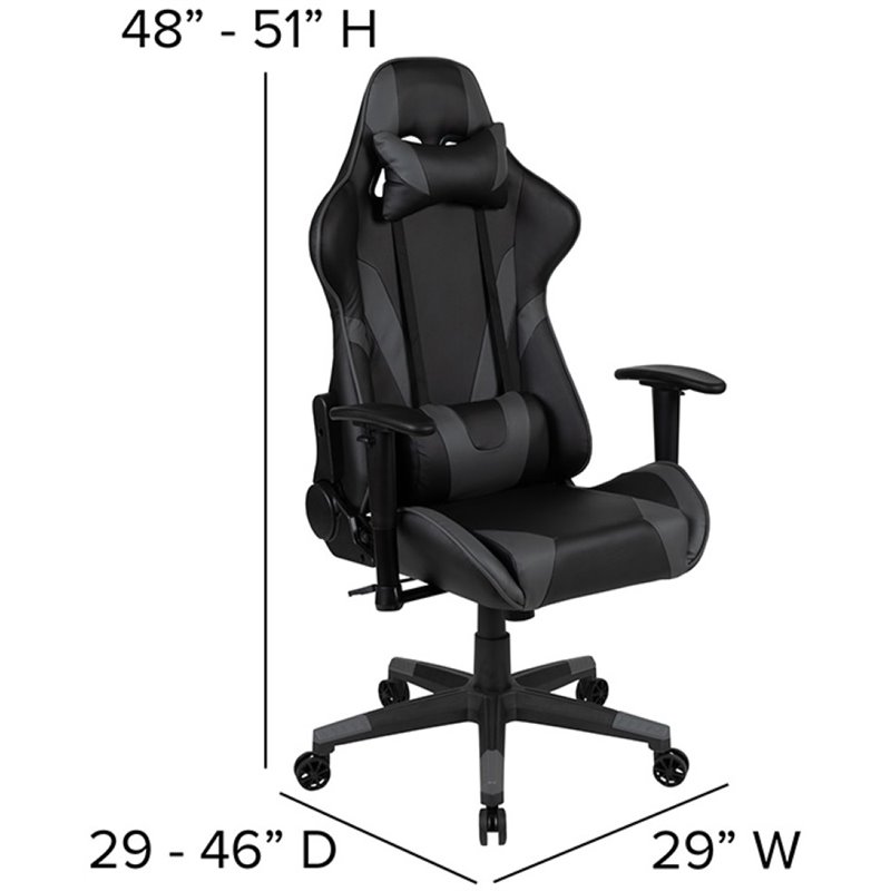 Flash Furniture Gaming Desk and Racing Reclining Chair Set in Red and Gray
