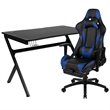 Flash Furniture Gaming Desk and Racing Reclining Chair Set in Black and Blue