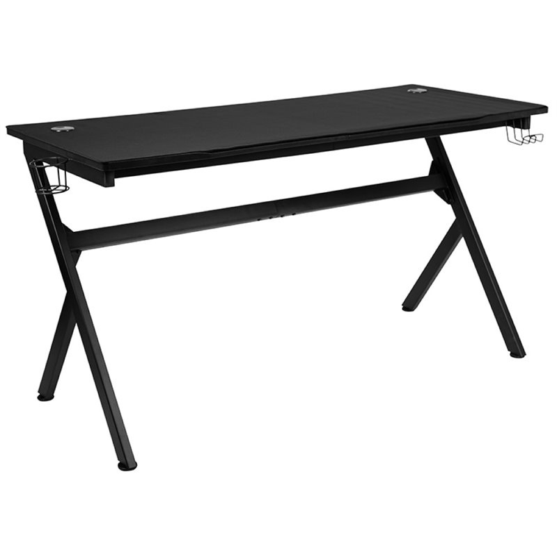 Flash Furniture Gaming Desk and Racing Reclining Chair Set in Black and Blue