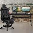Flash Furniture Gaming Desk and Racing Reclining Chair Set in Black and Gray