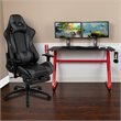 Flash Furniture Gaming Desk and Racing Reclining Chair Set in Red and Gray