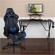 Flash Furniture Gaming Desk and Racing Reclining Chair Set in Black and Blue