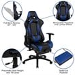 Flash Furniture Gaming Desk and Racing Reclining Chair Set in Black and Blue