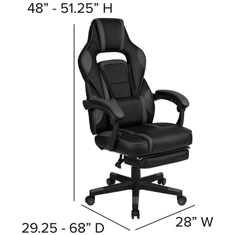 Flash Furniture Gaming Desk and Racing Reclining Chair Set in Black