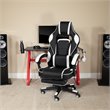 Flash Furniture Gaming Desk and Racing Reclining Chair Set in Black and White