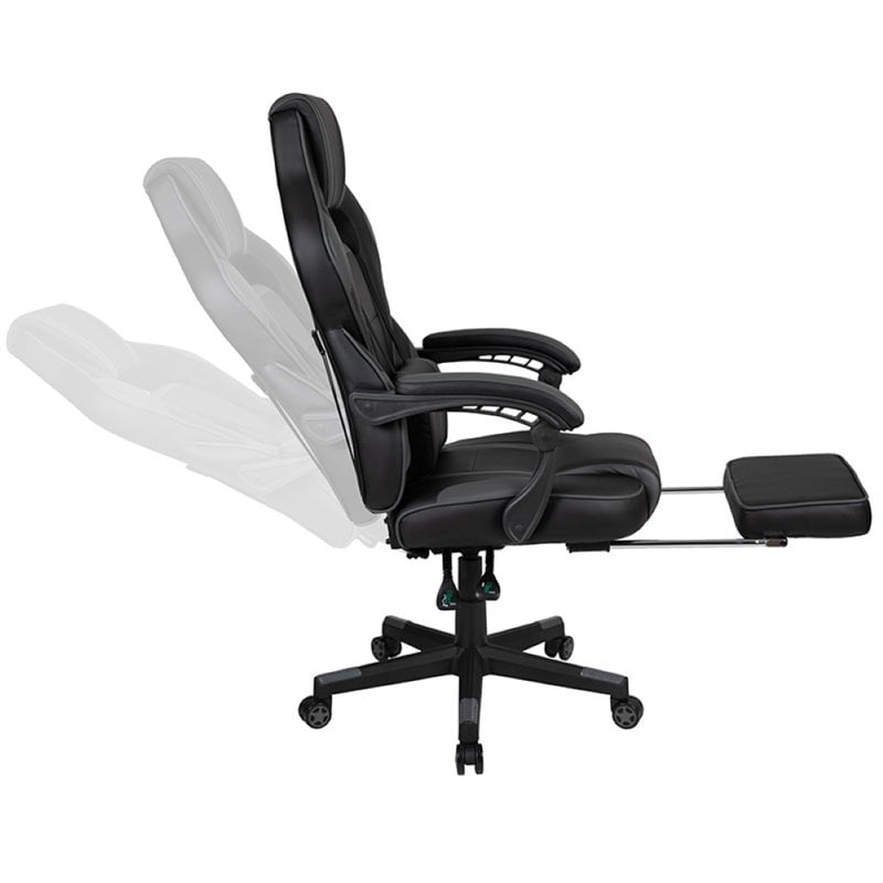 Flash Furniture Gaming Desk and Racing Reclining Chair Set in Black