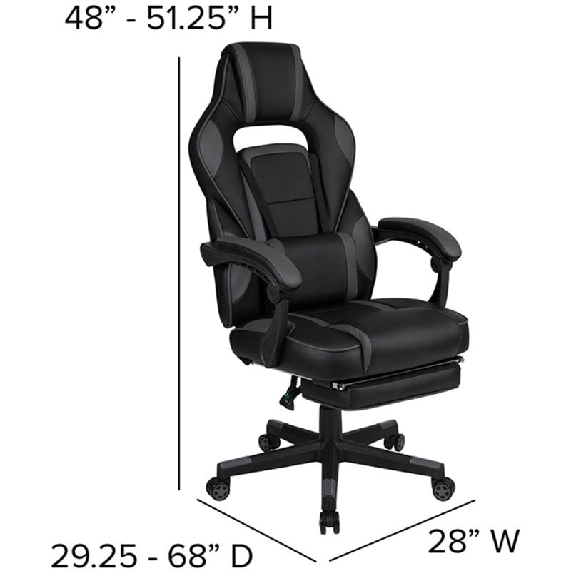 Flash Furniture Gaming Desk and Racing Reclining Chair Set in Black