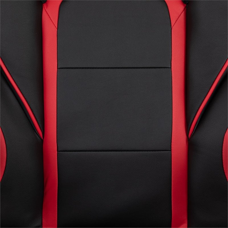 Flash Furniture Gaming Desk and Racing Reclining Chair Set in Black and Red