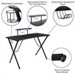 Flash Furniture Gaming Desk and Racing Reclining Chair Set in Black and White