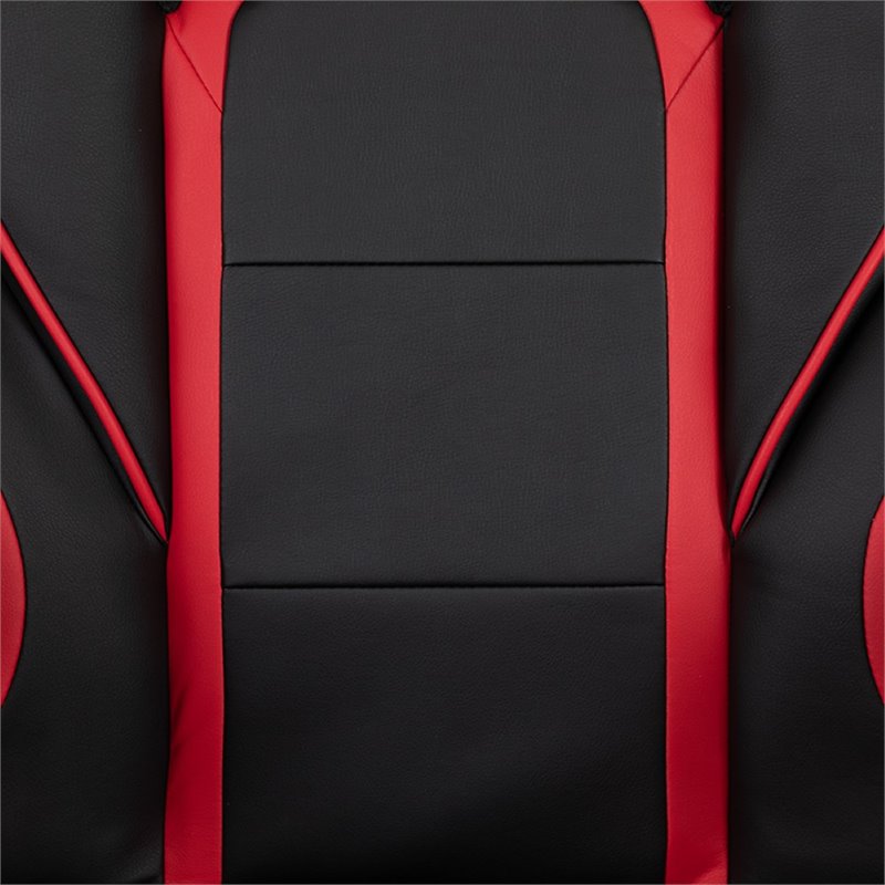Flash Furniture X40 Leather Racing Reclining Gaming Chair in Black and Red