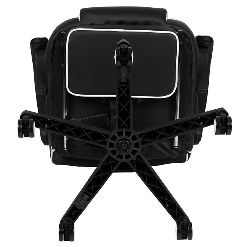 Flash Furniture X40 Leather Racing Reclining Gaming Chair in Black and White