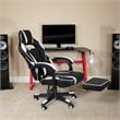 Flash Furniture X40 Leather Racing Reclining Gaming Chair in Black and White