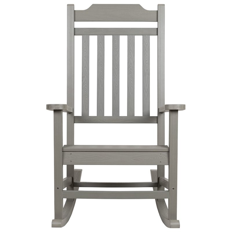 Flash Furniture Winston All-Weather Poly Resin Rocking Chair in Gray