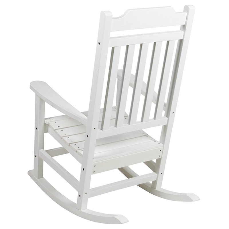 Flash Furniture Winston All-Weather Poly Resin Rocking Chair in White