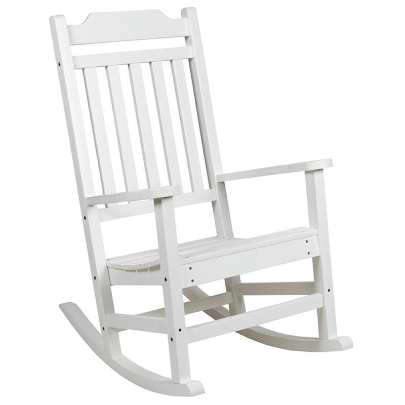 Weather Poly Resin Rocking Chair, White Resin Outdoor Rocking Chairs