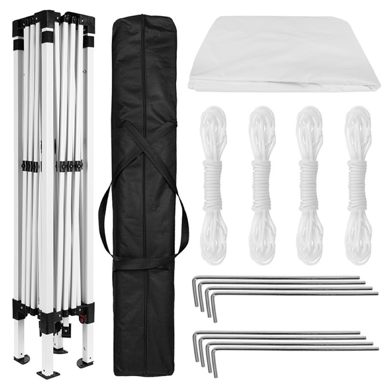 Flash Furniture 10' Square Outdoor Pop Up Canopy Tent with Carry Case in White