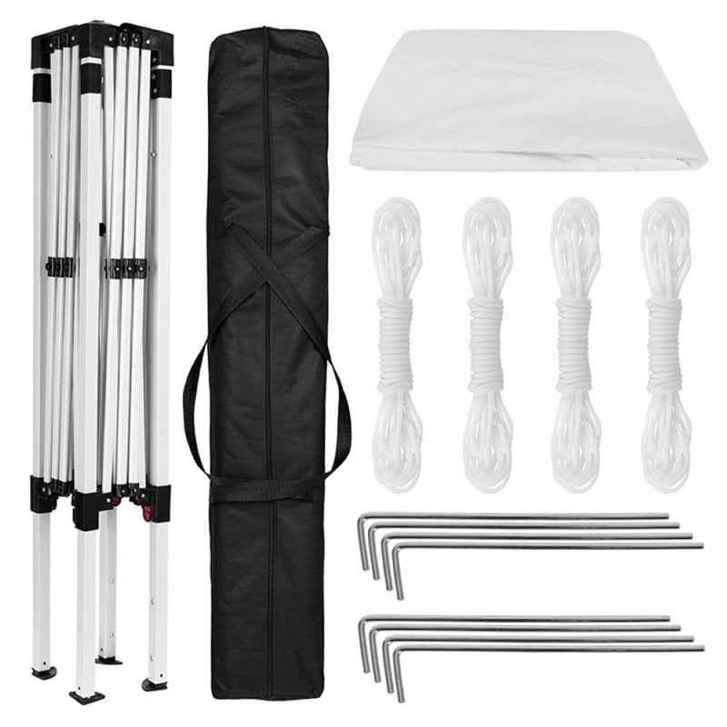 Flash Furniture 8' Square Outdoor Pop Up Canopy Tent with Carry Case in White
